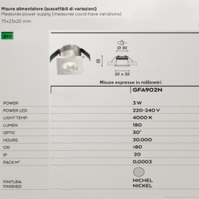 Foco empotrable Gea Led GLAM GFA902N aluminio