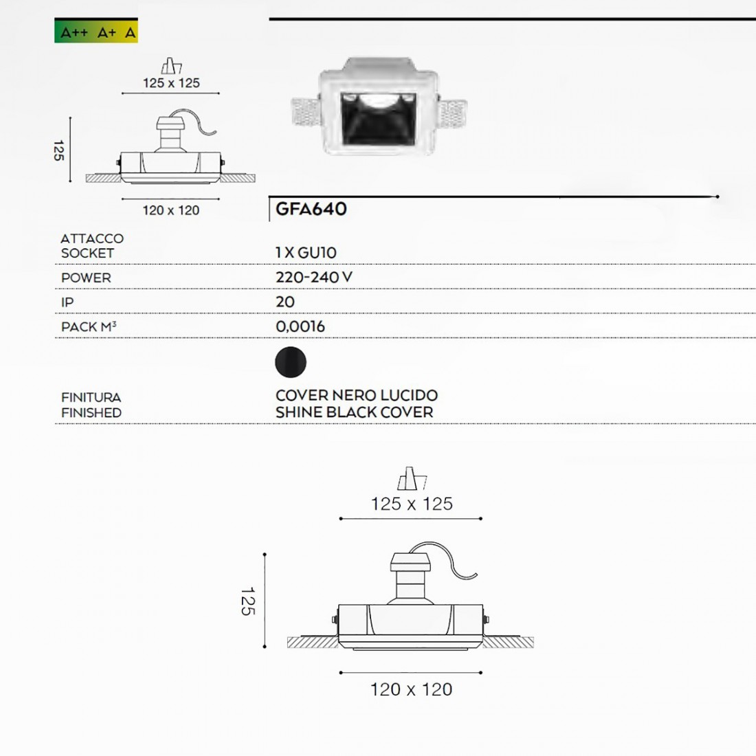 Faretto incasso Gea Led ASTRA Q GFA640