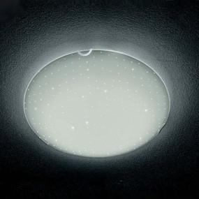 Plafoniera Illuminando ASTER 30 PL 16W LED 1440LM 3000°K lampada soffitto vetro serigrafato bianco moderna tonda interni