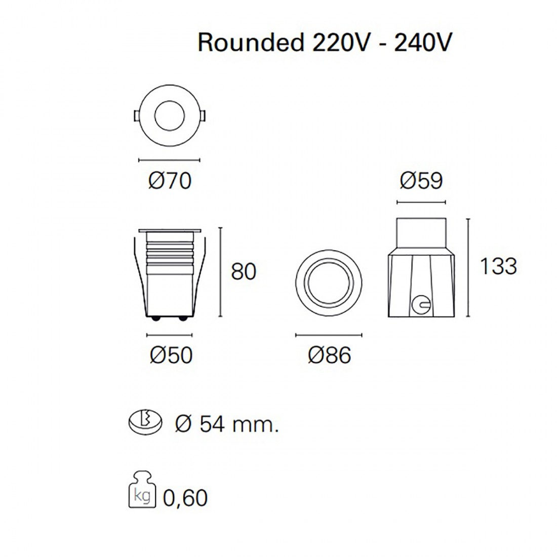 Spot encastrable d'extérieur Pan Intarnational NIP EST758 EST54023