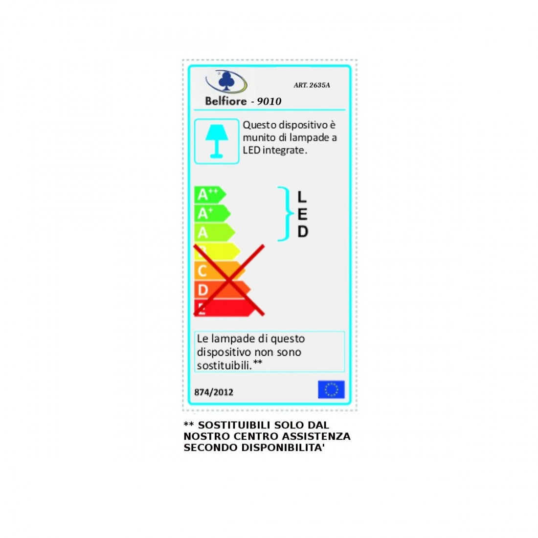 Belfiore Wandleuchte 9010 LOMBA 2635A Profil