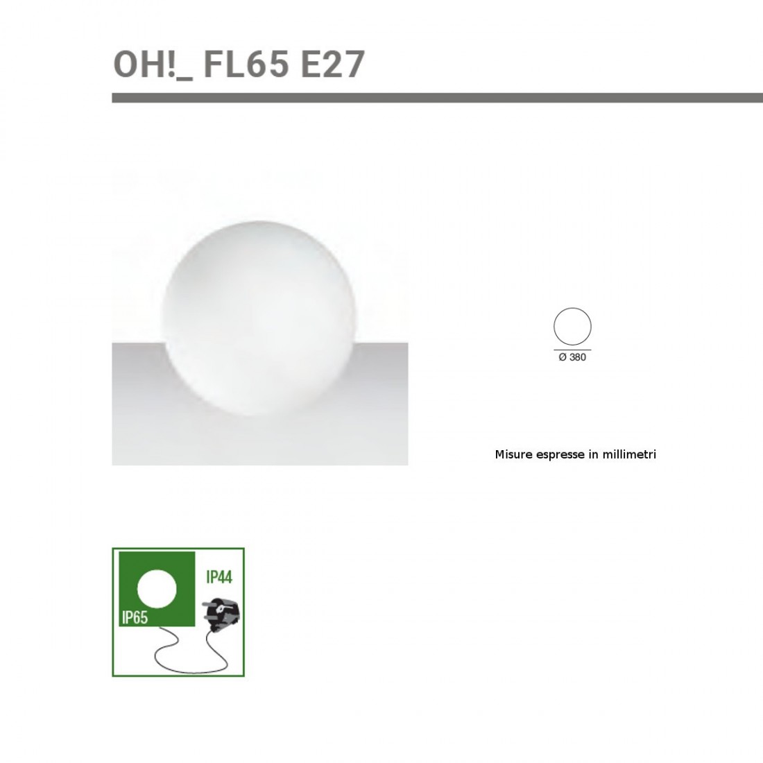 Sfera OH FL65 E27 Linea Light group