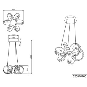Lampadario Carrera 325010105 Trio Lighting led dimmerabile