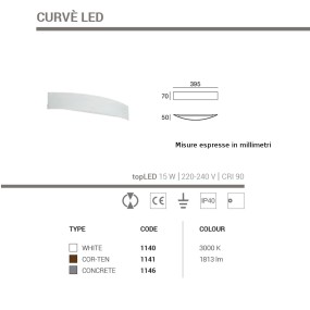 Applique CURVE LED 1140 1141 1146 Linea Light Group