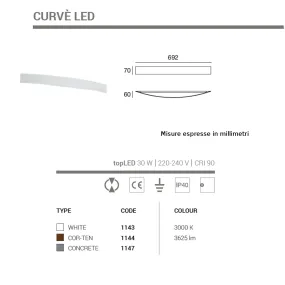 Applique murale LED CURVE 30W Linea Light Group