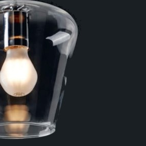5 Lichter LED-Kronleuchter aus klarem Glas PAGODA Illuminando