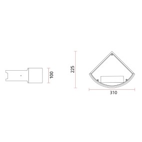Applique en ciment Belfiore 9010 GHIGLIA ANGLE CEM 2489B 3080 LED