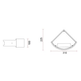 Zement-Wandleuchte Belfiore 9010 GHIGLIA ANGLE CEM 2489B 3080 LED