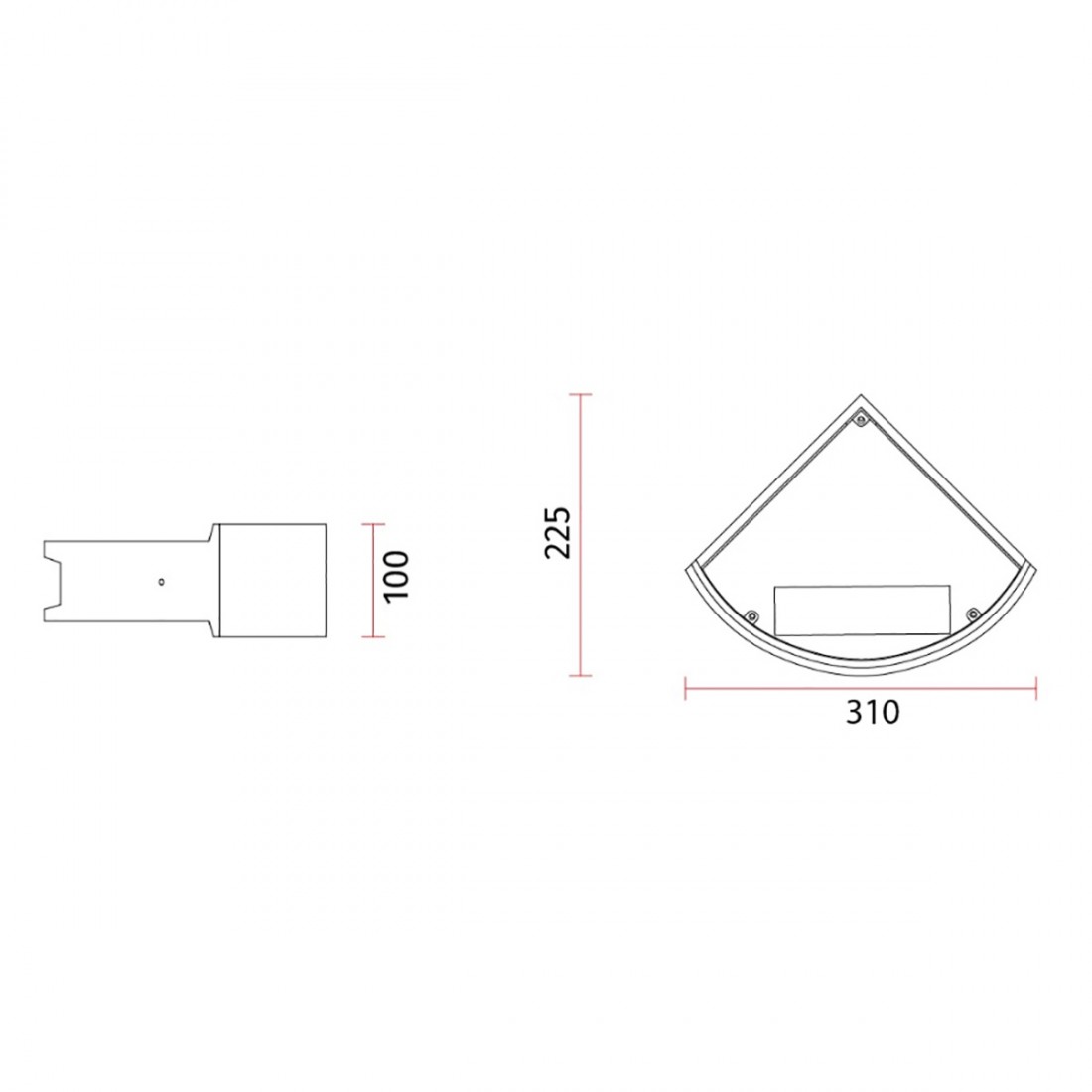 Applique en ciment Belfiore 9010 GHIGLIA ANGLE CEM 2489B 3080 LED
