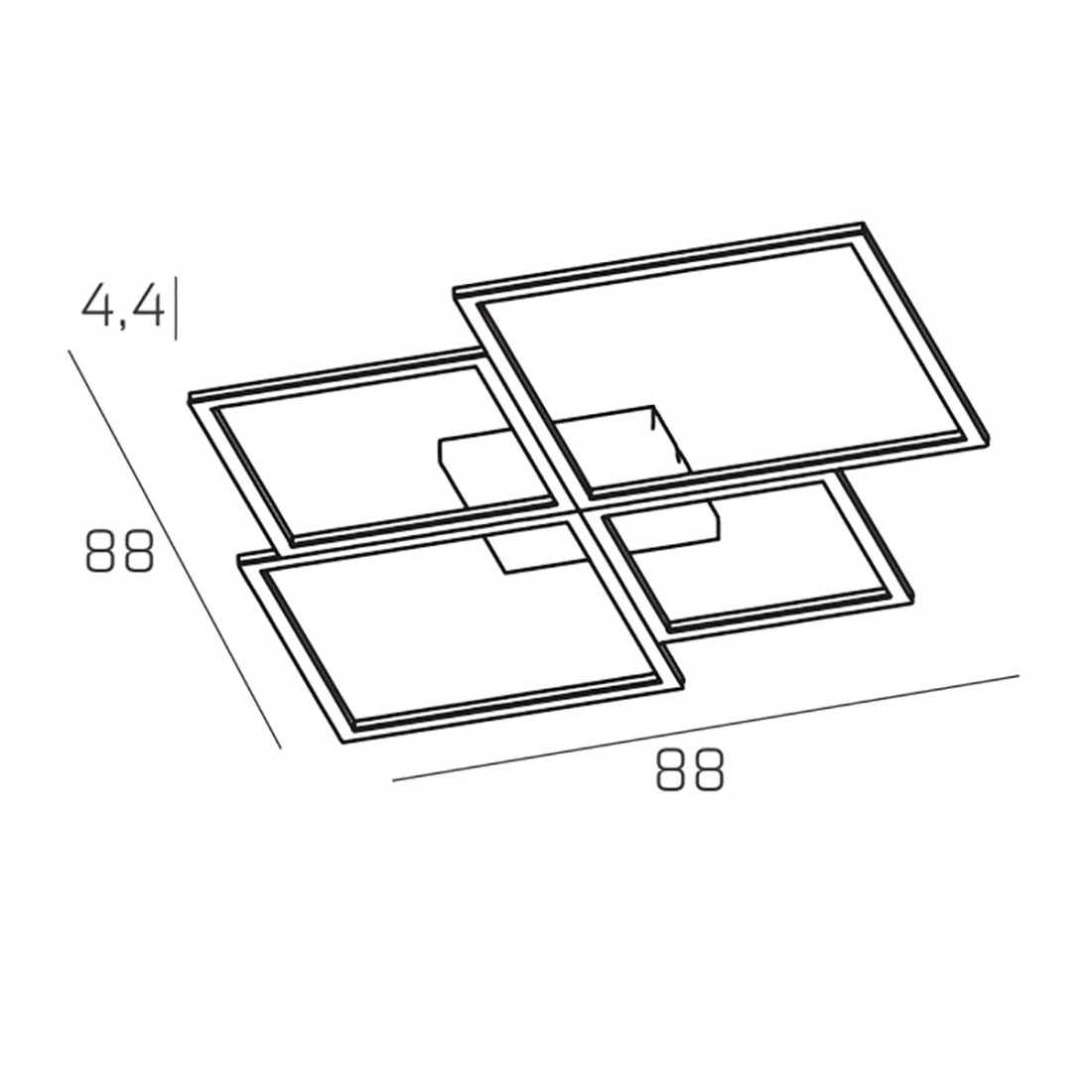 Top Light FOUR SQUARES 1162 Deckenleuchte