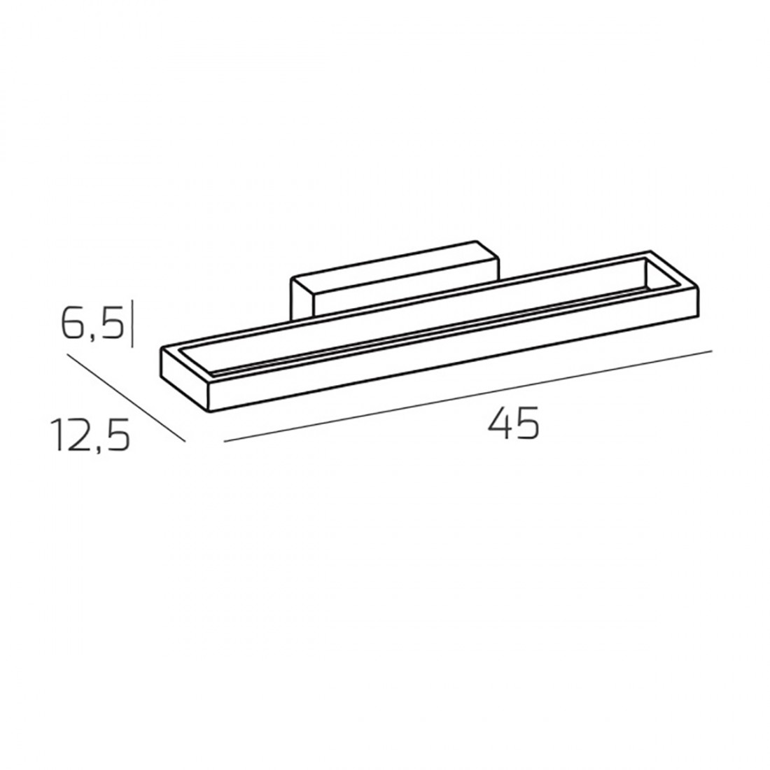 Applique modulo led integrato Top Light FOUR SQUARES 1162 AP bianco nero