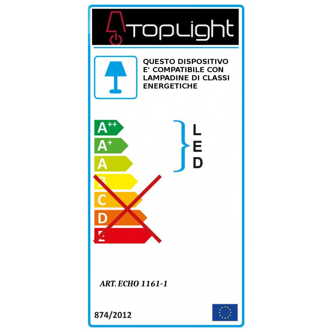 Moderne Deckenleuchte Top Light ECHO 1161 1 weißes Metall gx53 LED