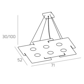 Lampadario moderna Top Light ECHO 1161 S6 metallo bianco gx53 led