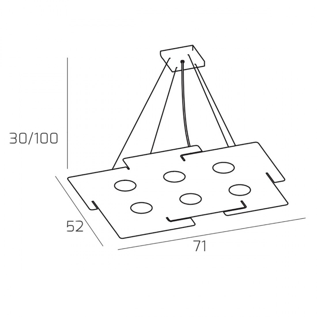 Lampadario moderna Top Light ECHO 1161 S6 metallo bianco gx53 led