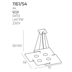 Moderner Kronleuchter Top Light ECHO 1161 S4 Weißmetall gx53 LED