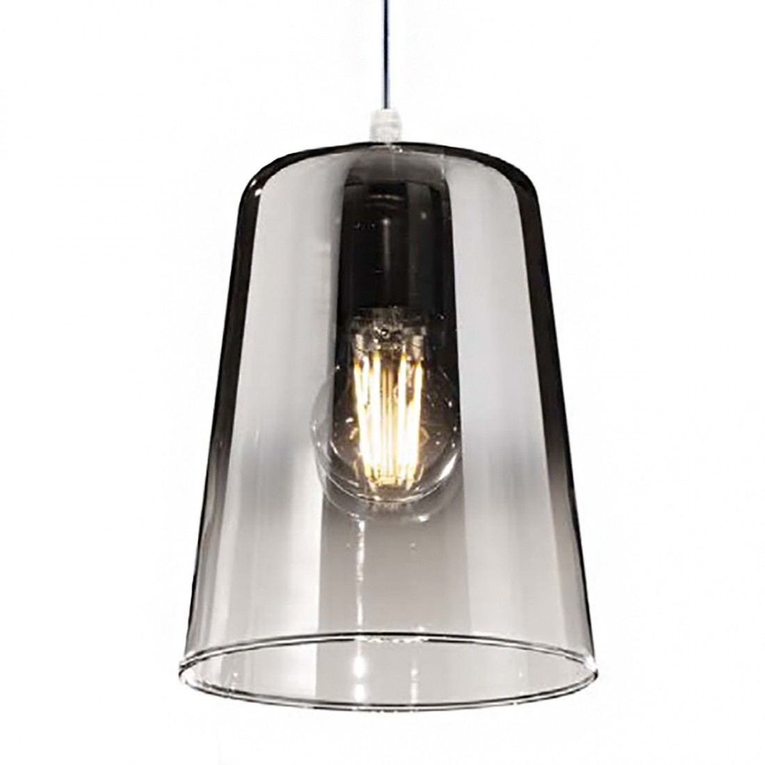 Suspension double Top Light SHADED 1164cr S2 E27 LED verre pyrex coloré