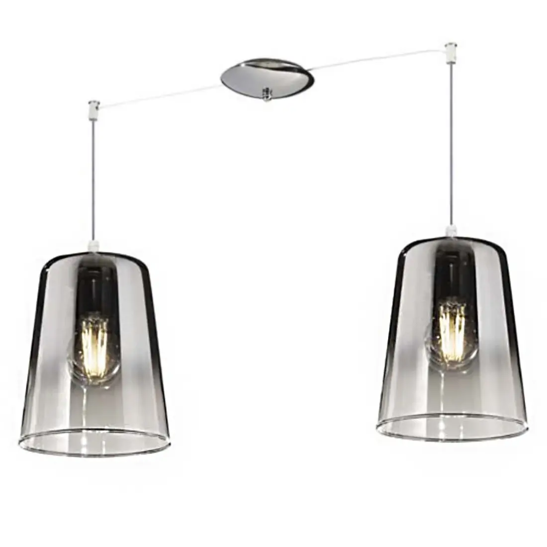 Double suspension Top Light SHADED 1164cr S2 E27 LED verre Pyrex coloré