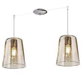 Suspension double Top Light SHADED 1164cr S2 E27 LED verre pyrex coloré