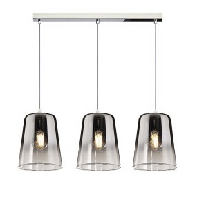 Suspension triple Top Light SHADED 1164 S3 R E27 LED verre pyrex coloré