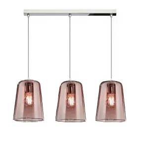 Suspension triple Top Light SHADED 1164 S3 R E27 LED verre Pyrex coloré