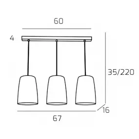 Sospensione tripla Top Light SHADED 1164 S3 R