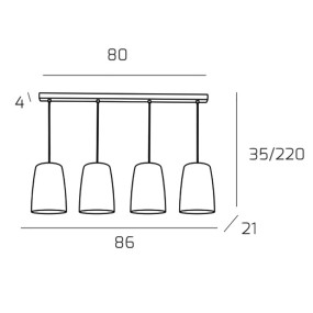 Top Light SHADED 1164CR S4 R E27 LED verre coloré