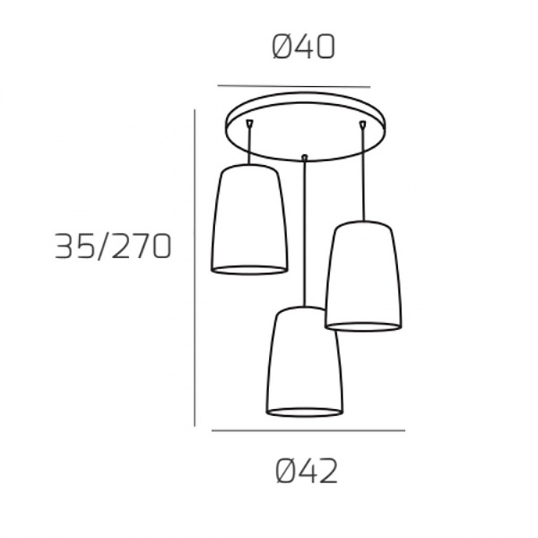 Sospensione Top Light SHADED 1164 S3 T E27 LED vetro colorato