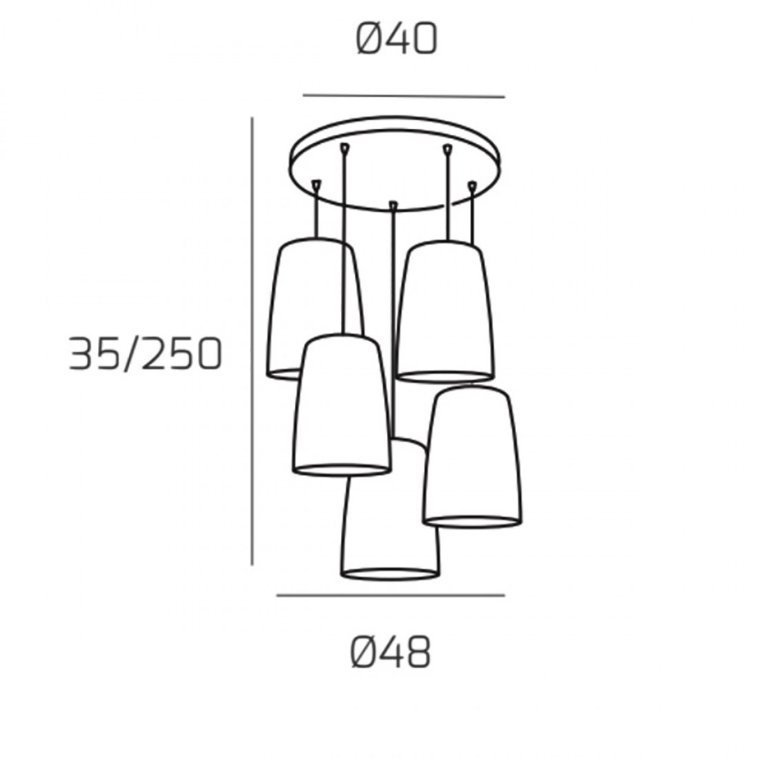 Sospensione Top Light SHADED 1164 S5 T