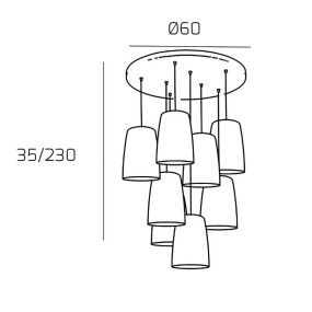 Lampadario Top Light SHADED 1164 S8 T