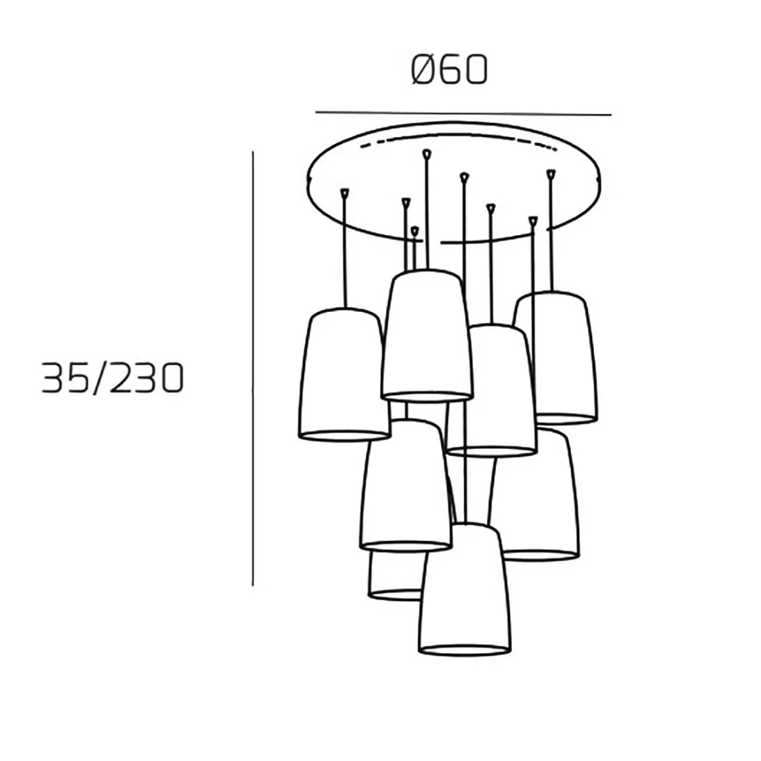 Top Light SHADED 1164 S8 T en verre pirex coloré