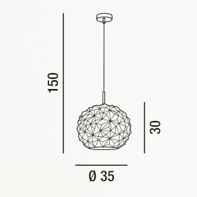 Perenz moderne Perenz METEORA 6766 FU E27 LED en verre fumé