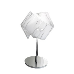 Vidrio serigrafiado abat-jour Gea Luce AGNESE LP LED pequeña lámpara de mesa blanco negro interior moderno E14