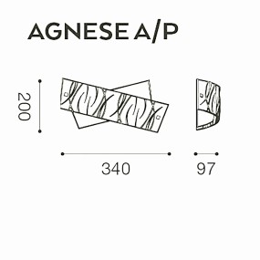 Gea Luce aplique de vidrio serigrafiado AGNESE AP LED aplique pequeño blanco interior moderno E14