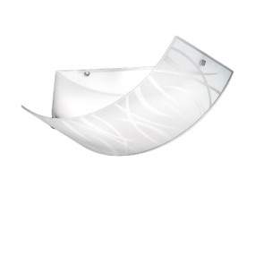 Gea Luce plafón de vidrio serigrafiado AGNESE PP LED plafón blanco interior moderno E14