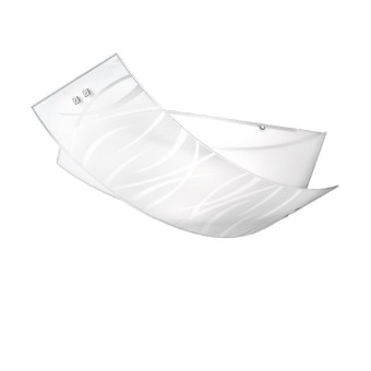 Gea Luce Deckenleuchte aus Glas mit Siebdruck AGNESE PM LED moderne weiße Deckenleuchte E27 Interieur