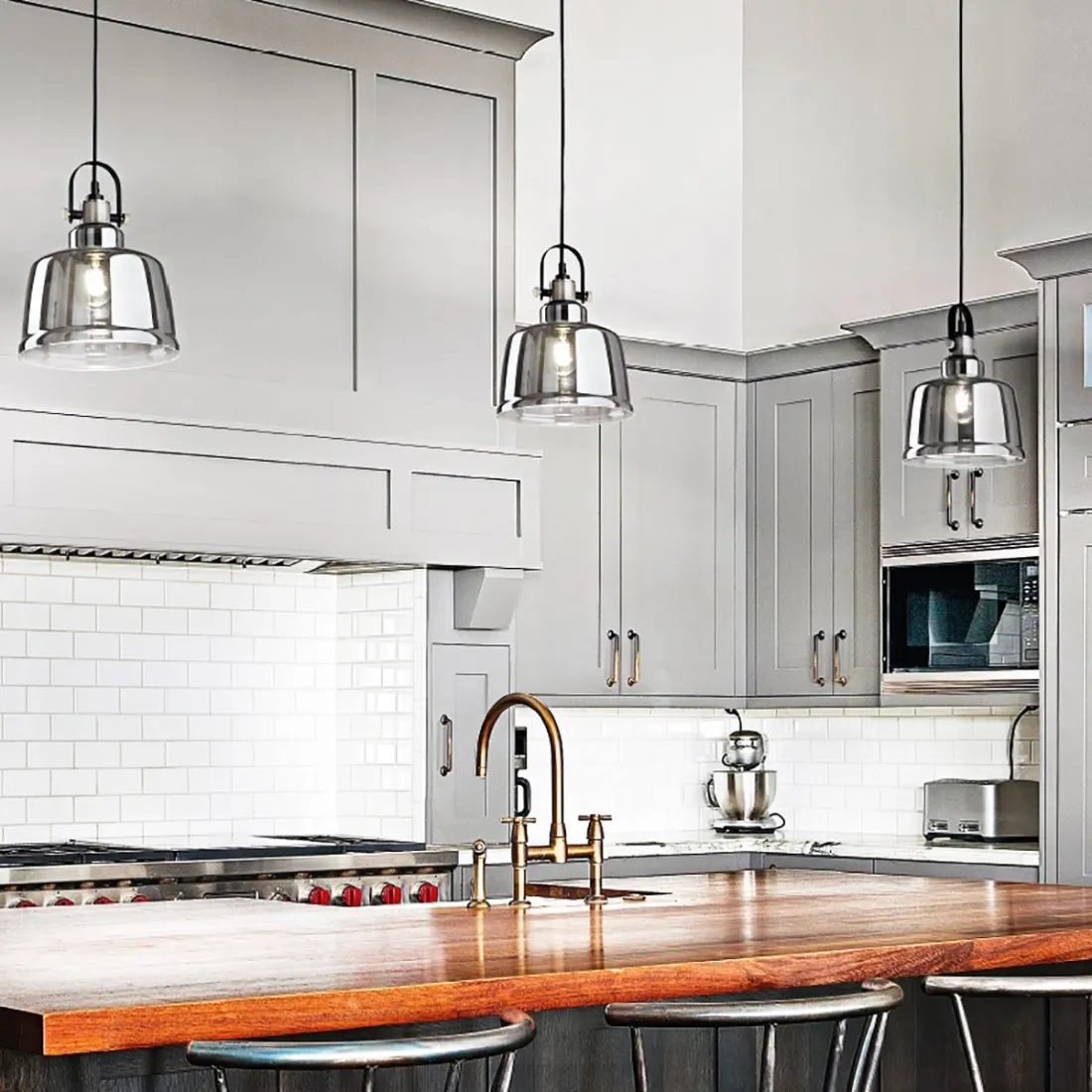 PERENZ VINTAGE 6840 FU E27 LED lustre moderne en verre fumé