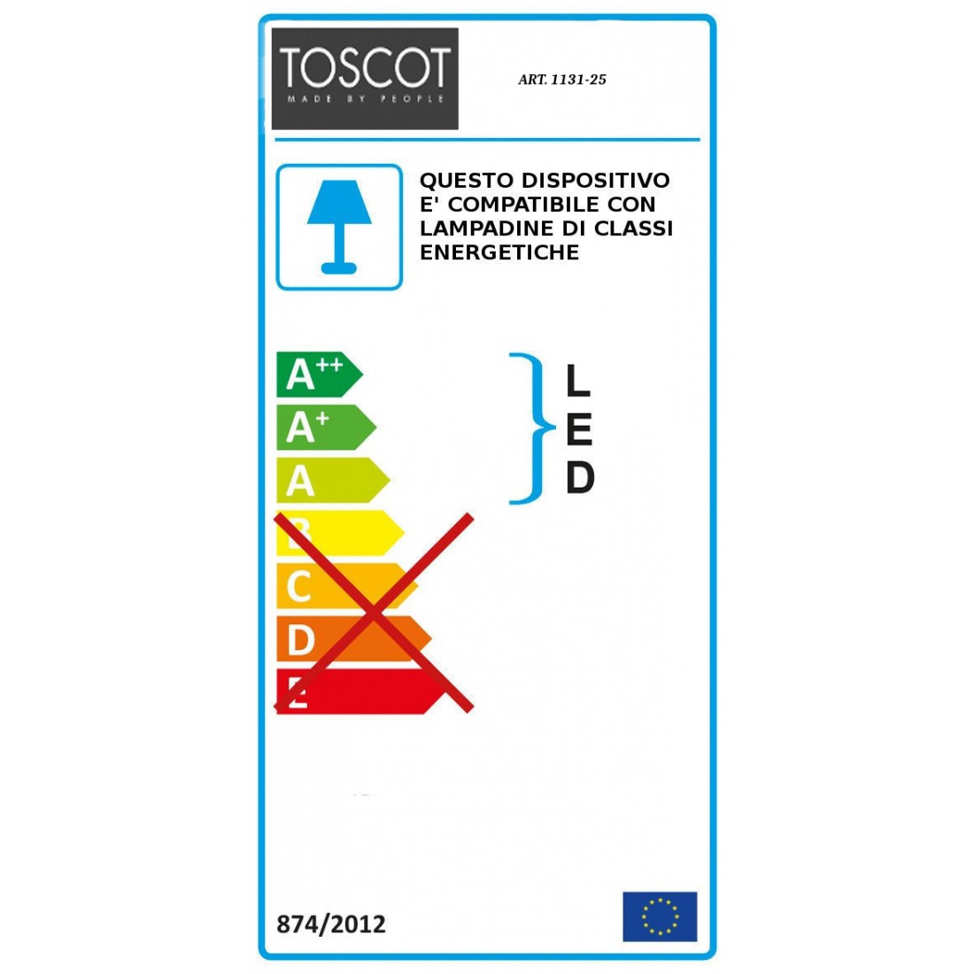 Applique Toscot ASIAGO 1131 25 LED E27 lampada parete classica rustica