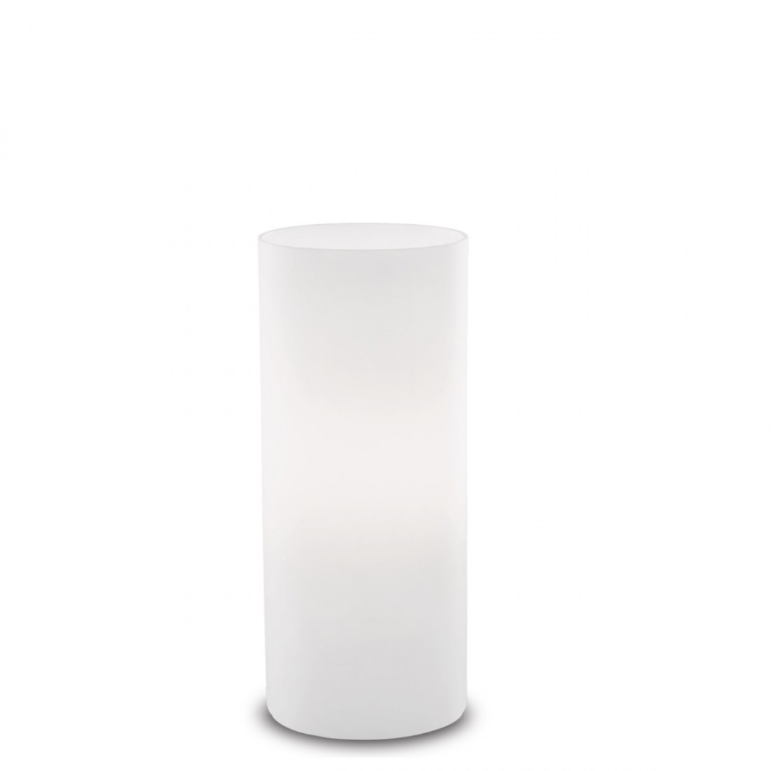 Lampe cylindrique blanche moderne en verre soufflé. LED.
