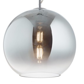 Ideal Lux Kugelaufhängung aus verchromtem mundgeblasenem Glas mit LED