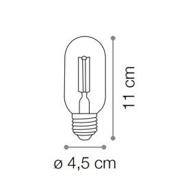 Lampadina vetro vintage ambra a cilindro e27 led. Luce caldissima.