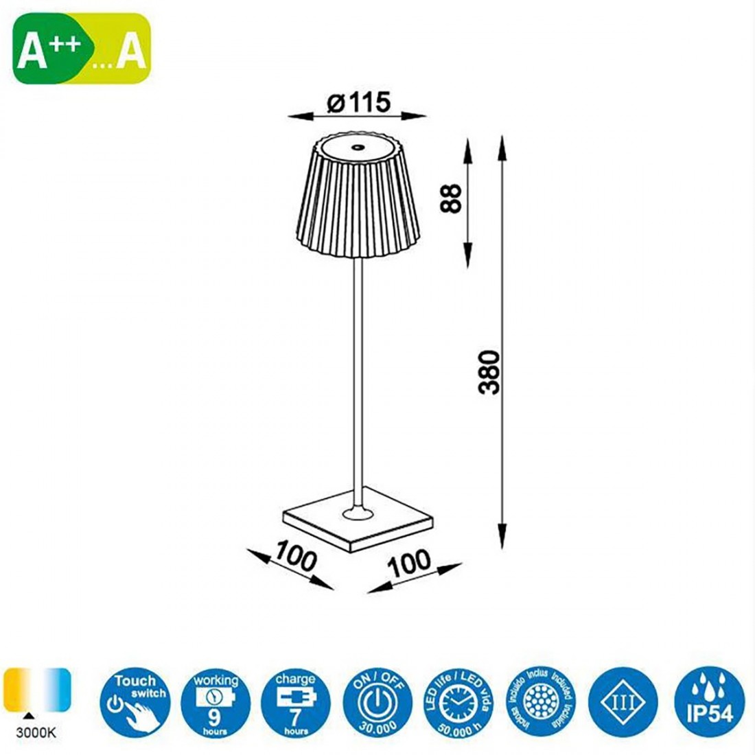 Lampe à batterie externe Gea Led GLS032 300LM IP54 blanc