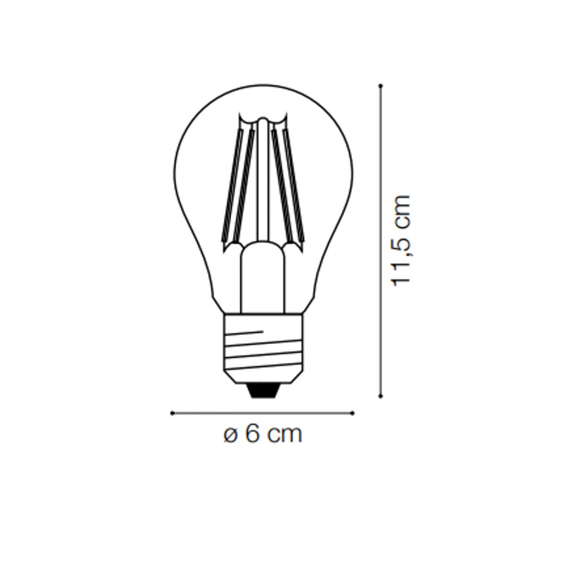 Lampadina vetro vintage ambra a goccia e27 led. Luce caldissima.