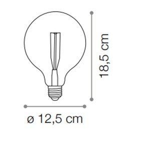 Ampoule LED vintage globe en verre ambré avec culot E27.