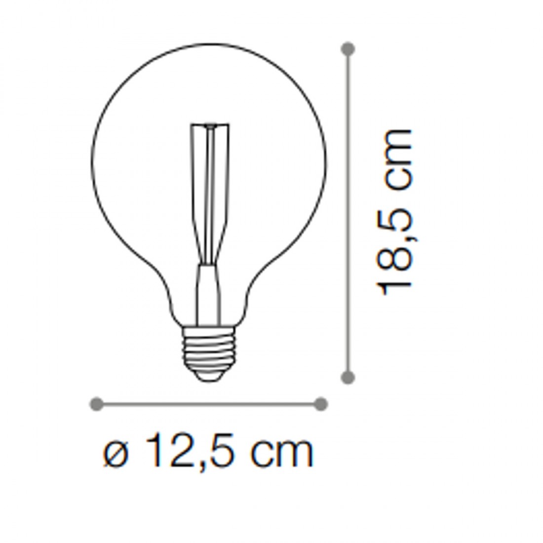 Ampoule LED vintage globe en verre ambré avec culot E27.