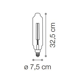 Ampoule cylindrique vintage en verre ambré e27 led