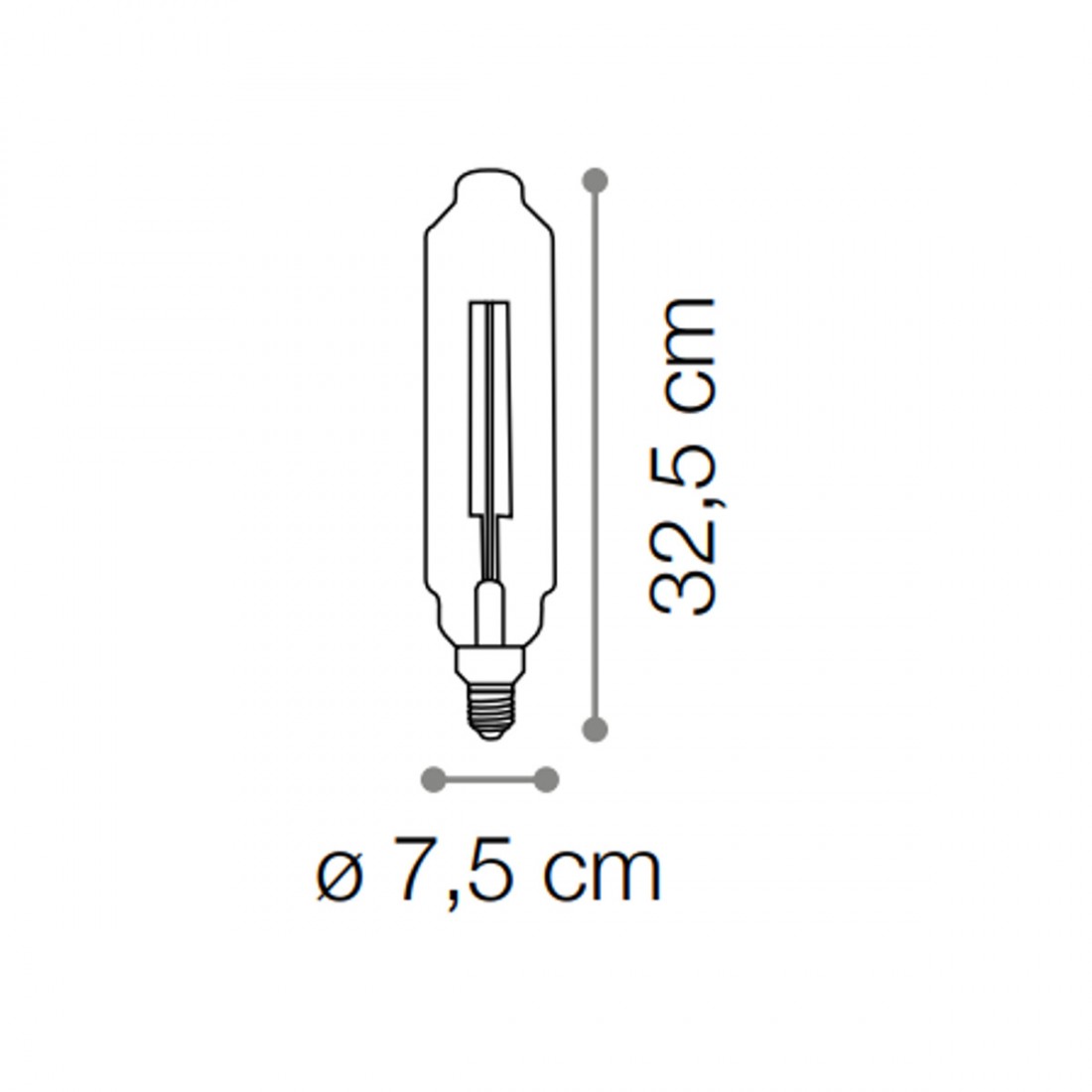 Ampoule cylindrique vintage en verre ambré e27 led