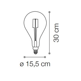 Ampoule vintage goutte en verre ambré e27 led. Lumière très chaude.