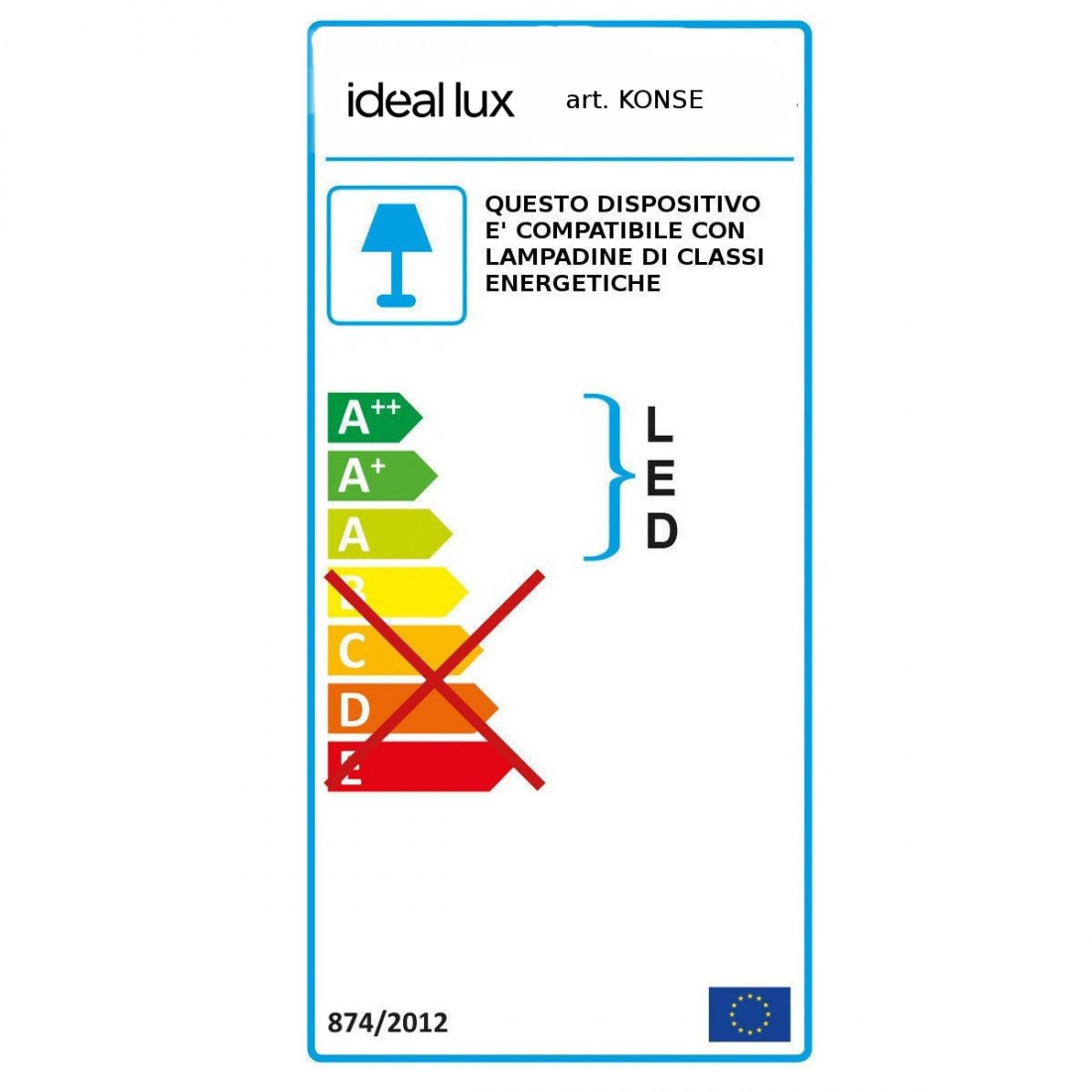 Lampadario KONSE SP6 E27 LED Ideal Lux