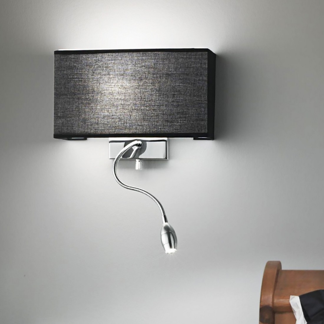 Ideal Lux HOTEL AP2 moderne LED Stoff Wandleuchte. Stoffwandleuchten