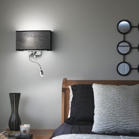 Ideal Lux HOTEL AP2 moderne LED Stoff Wandleuchte. Stoffwandleuchten